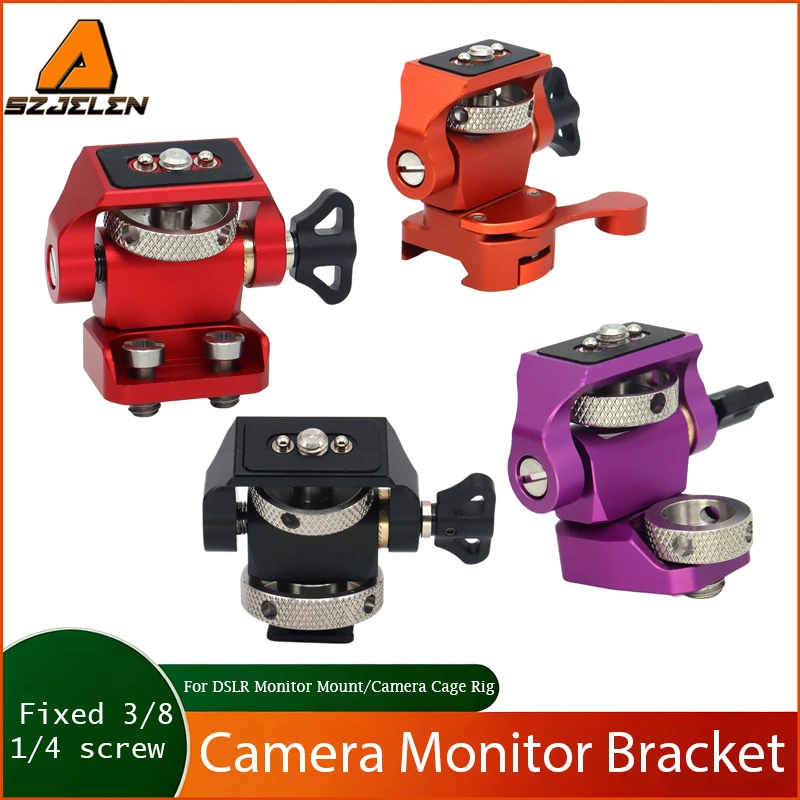 1PC NATO Clamp, Cold Shoe 3/8 1/4 screw DSLR Monitor Mount for ARRI Mount, 180° Tilt and 360° Swivel Support for Camera Cage Rig