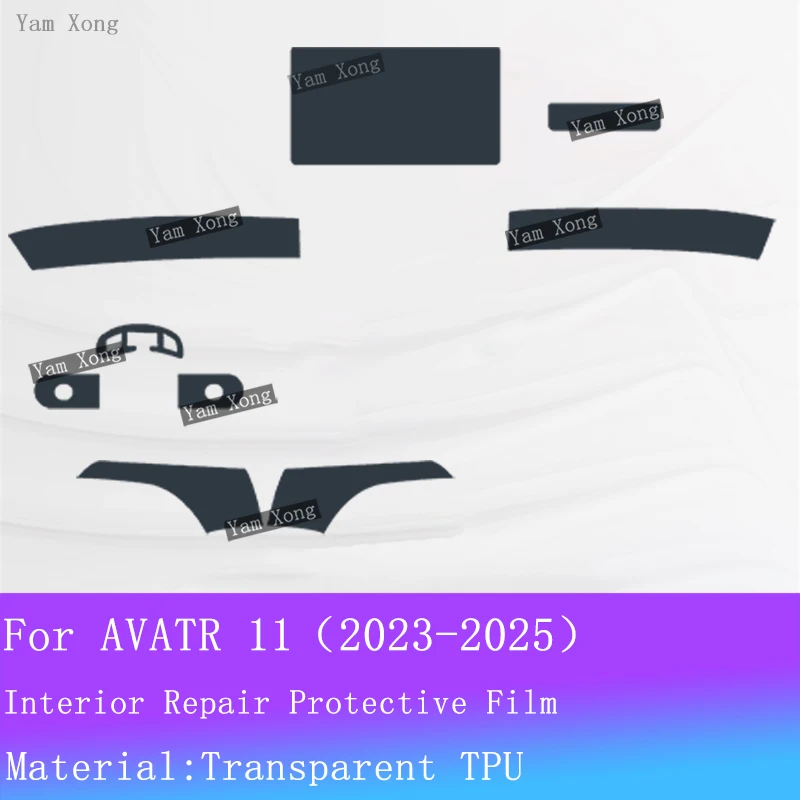 For AVATR 11 2023 2024 2025 Car interior Speedometer Film Navigation screen Center Console Transparent Protection B Pillar Film