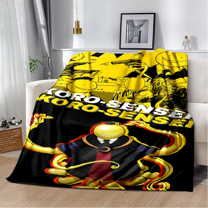 ثلاثية الأبعاد الكرتون اغتيال الفصول الدراسية أنيمي لينة الفانيلا البطانيات ، رمي بطانية مريحة للأسرة أريكة غرفة نوم المنزل الاطفال هدية