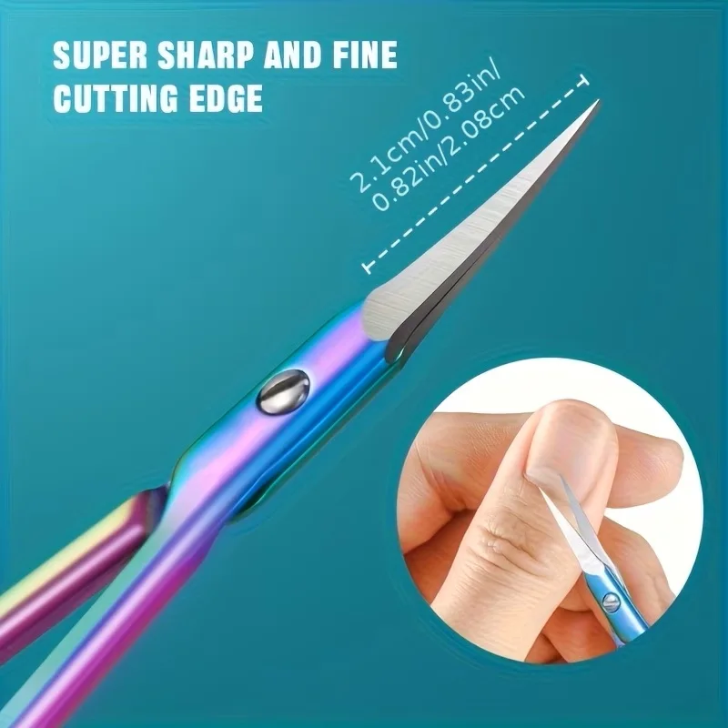 

1pcs Travel Portable Gradient Nail Clipper Stainless Steel Ultra Thin Bent Tip Ergonomic Dual Handle Manicure&Cuticle Trimming