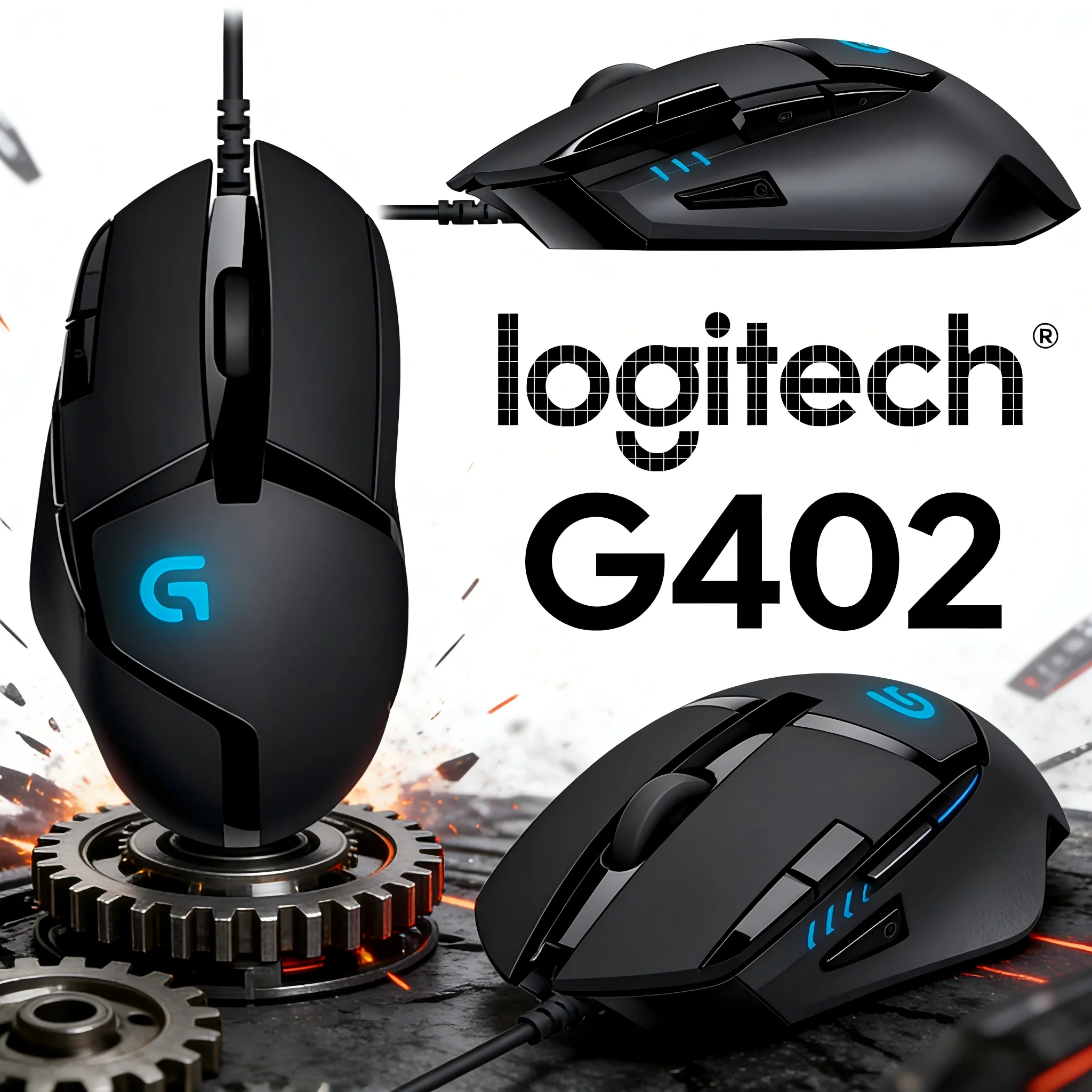 

Logitech G402 Macro Programmable FPS Mouse 8 Buttons 4000DPI Adjustable