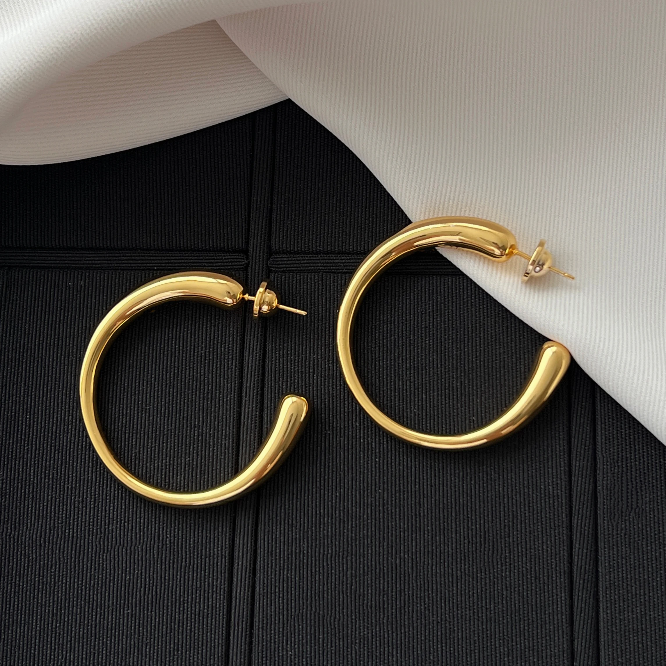 

New Fashion Designer 24K Gold Plating Big Small Circled Earring Women Luxury Jewelry Trend