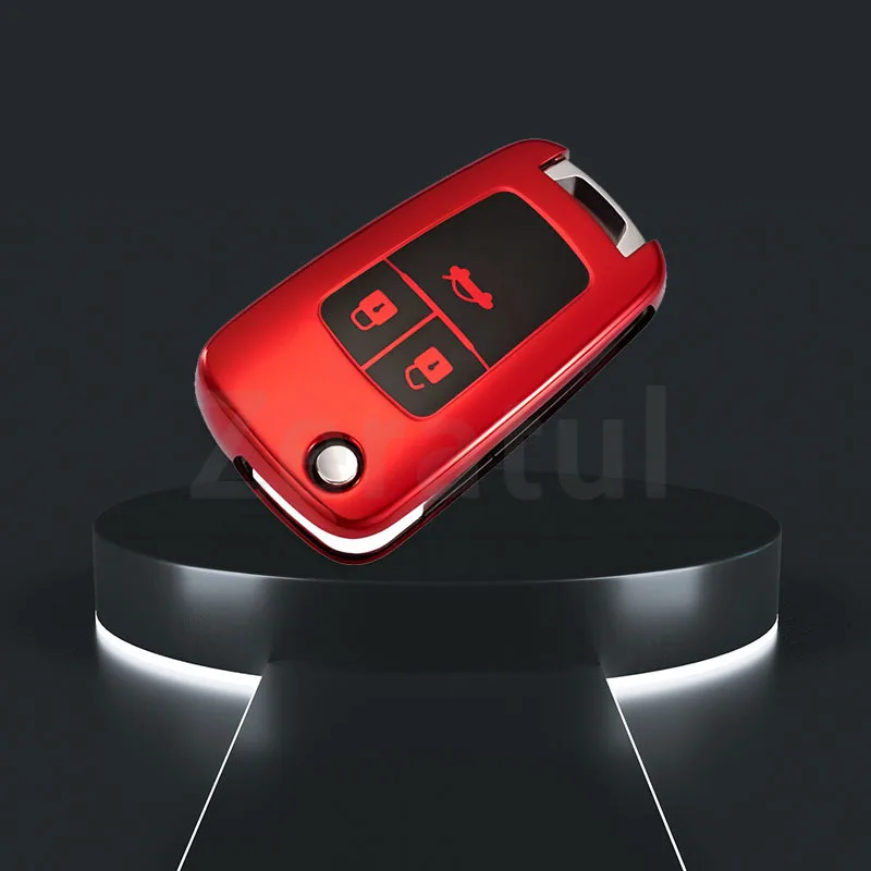 3/4 Buttons For Buick Chevrolet Chevy GMC Encore Terrain Malibu Camaro Cruze Impala Equinox Volt Spark Sonic Key Case Fob Cover view 3
