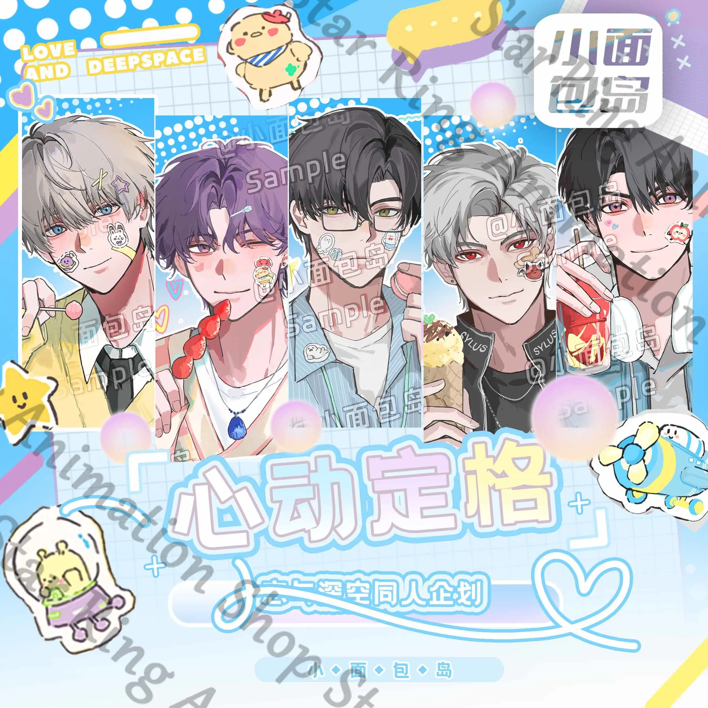 

Anime Love and Deepspace Standing Sign Indicative Board Badge Emblem Card Cartoon Cospaly Gift Sylus Zayne Caleb Rafayel Xavier