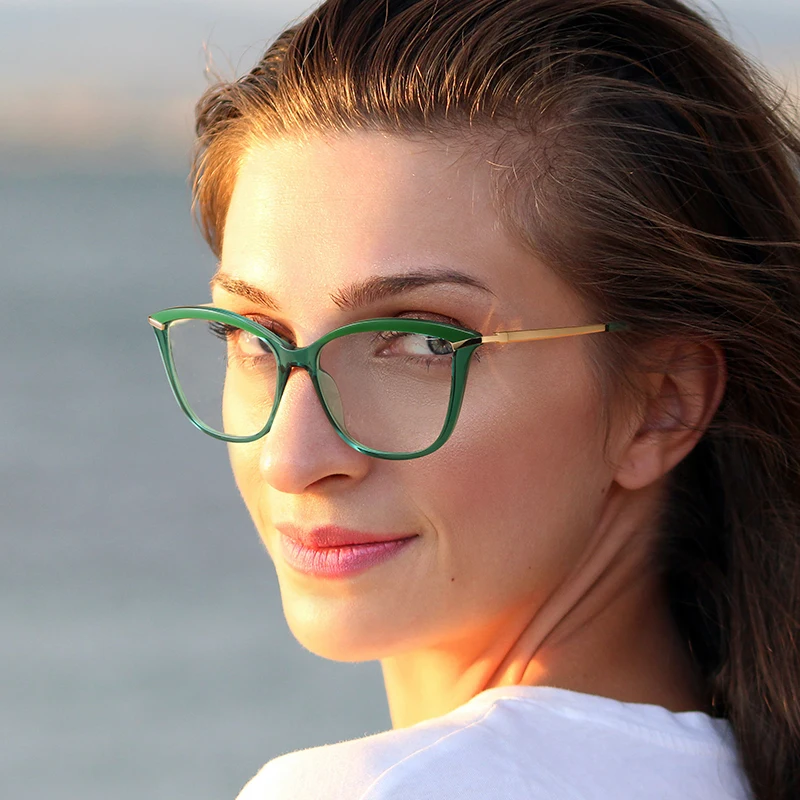 JMISUS Handmade Acetate Cateye Prescription Glasses Woman Square Progressive Eyeglasses Photochromic Optical Eyewear