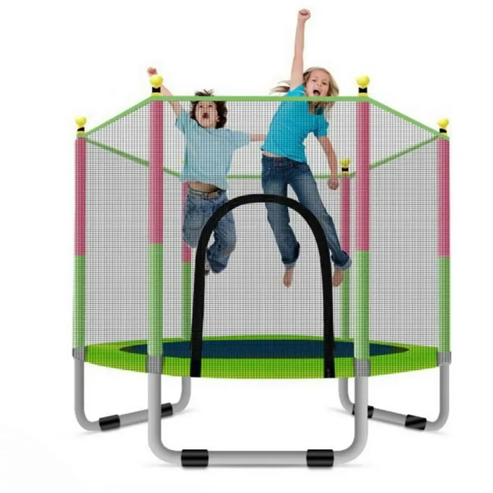 Trampolín portátil para niños de 140 cm / 160 cm,Cama elástica - trampolín 6FT, 8FT ideal para regalo de Navidad, espuma anticolisión para saltar y actividades de trampolín interior en trampolín interior para 4-15 años