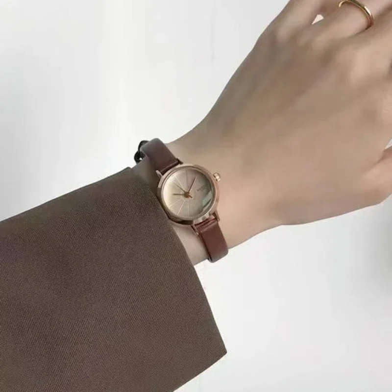 Zegarek Damski, простые женские часы, элегантные кварцевые наручные часы, маленький круглый циферблат, женские часы высокого качества, подарок, Relojes