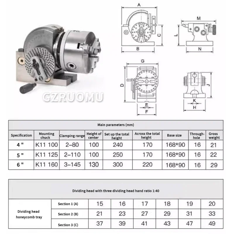 Dividing Head Precision Semi Universal 4\