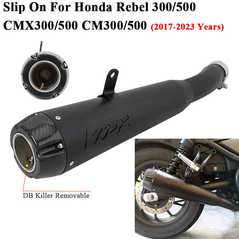 

Motorcycle Exhaust Pipe Escape Systems For Honda Rebel 300 500 CMX300 CMX500 CM300 CM500 2017 - 2023 Link Pipe Muffler DB Killer