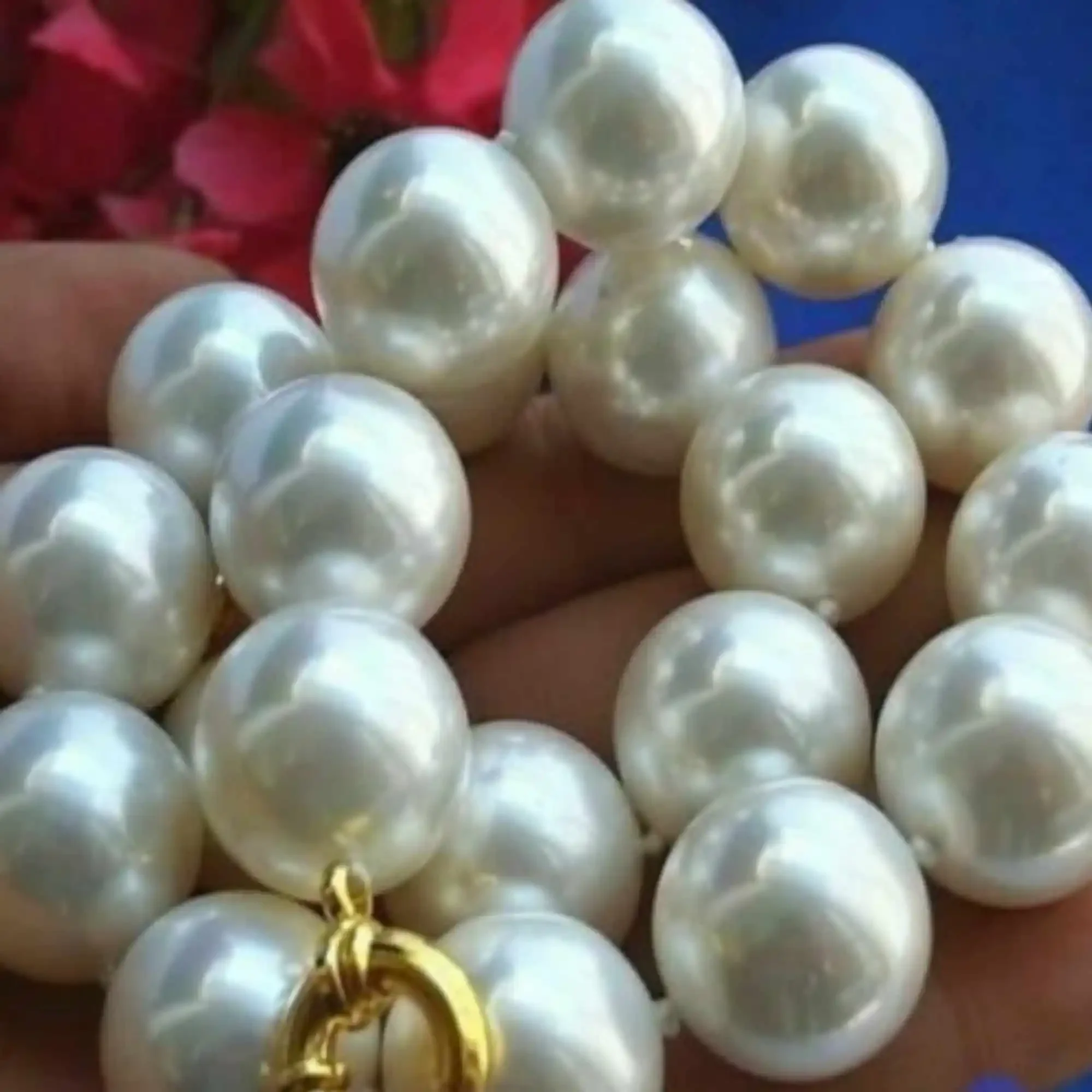 

Rare Huge 16mm south sea White Shell Pearl Necklace 22 inches spirit Pearl Pendant energy Women Necklace Square Spiritual Gem