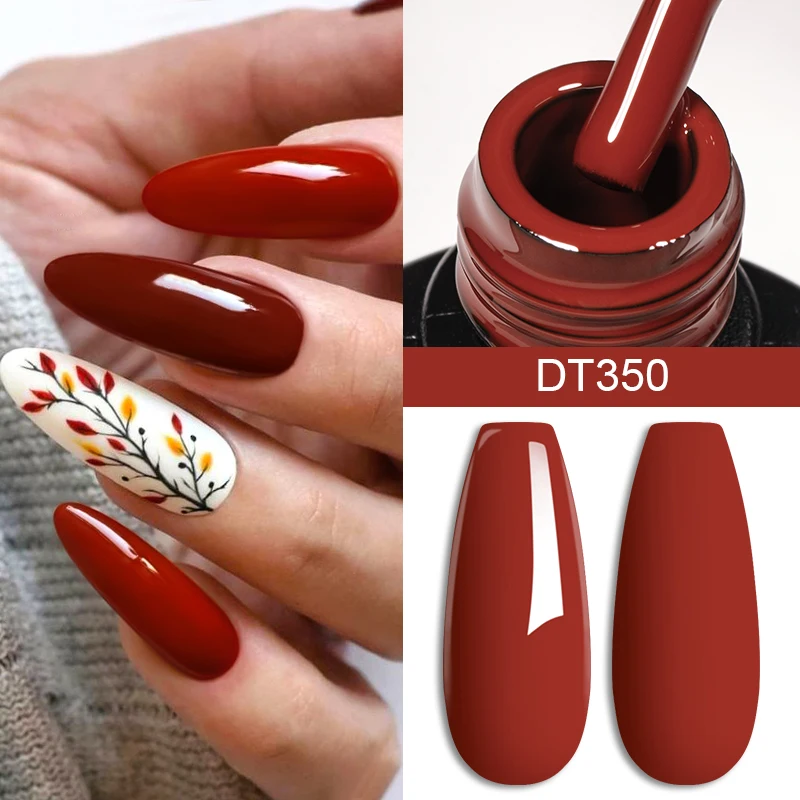 10/12 pezzi set di smalti per unghie gel colore rosso caffè gel UV semipermanente autunno inverno colore glitter Soak Off smalto gel per nail art