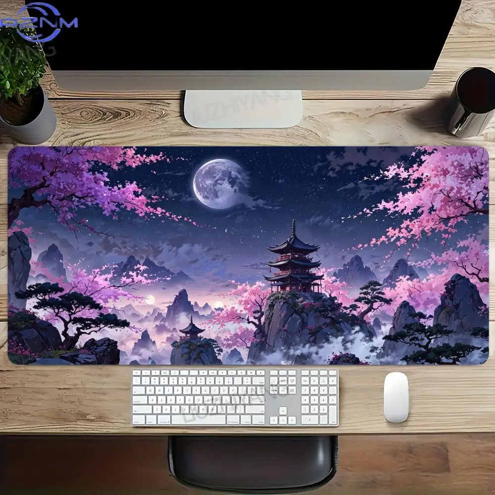 Sakura Scenery Mouse Pad Large Anti-Slip Rubber Gaming MousePad Durable Thick Seam Edge Suitable for Office and Gaming Desk Mats