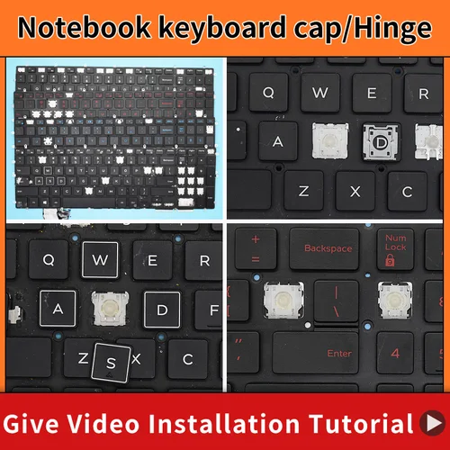 Tapa de tecla de repuesto, Clip de tijera y bisagra para teclado DELL Inspiron 5565, P66F-002, 15-5567, P66F-001, P66F001, P72F002, P75F