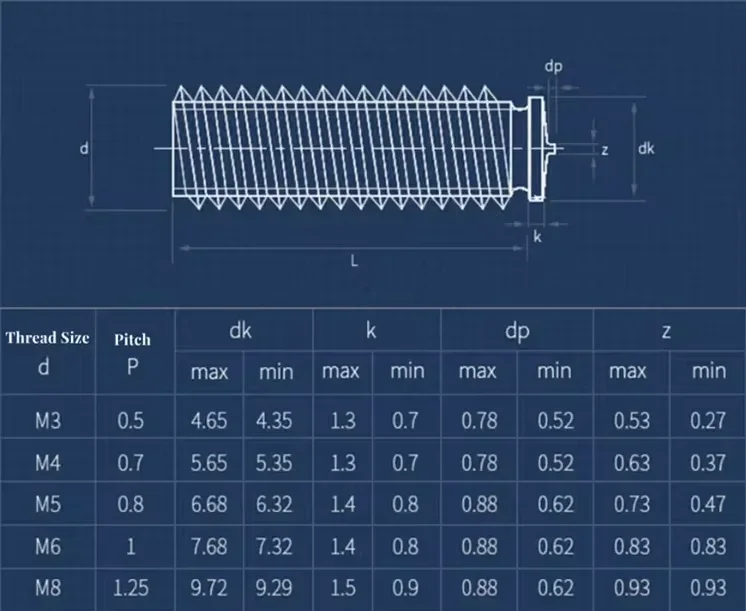 tainless steel welding screw spot welding screw