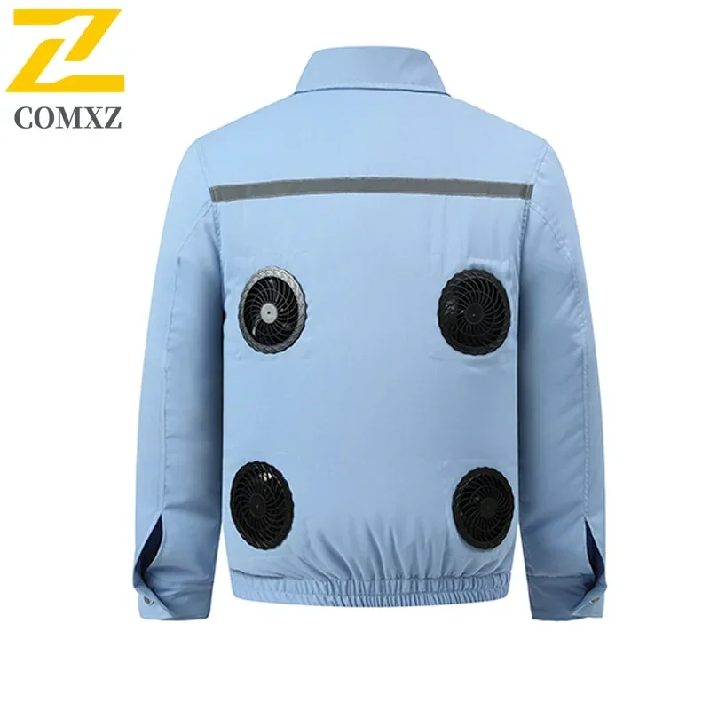 New Smart 4 Fan Jacket Summer Ice Jacket Outdoor Refrigeration Air Conditioning Clothes Men Hunting Cooling Camouflage Work Coat