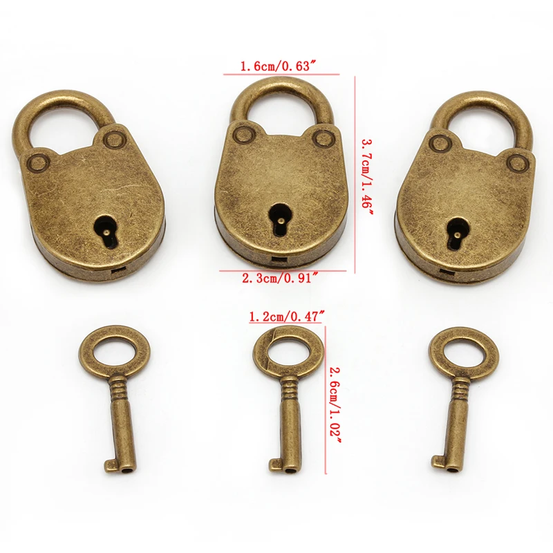 Vintage Old Antique Mini Archaize Padlocks for Key Lock With for key (Lot
