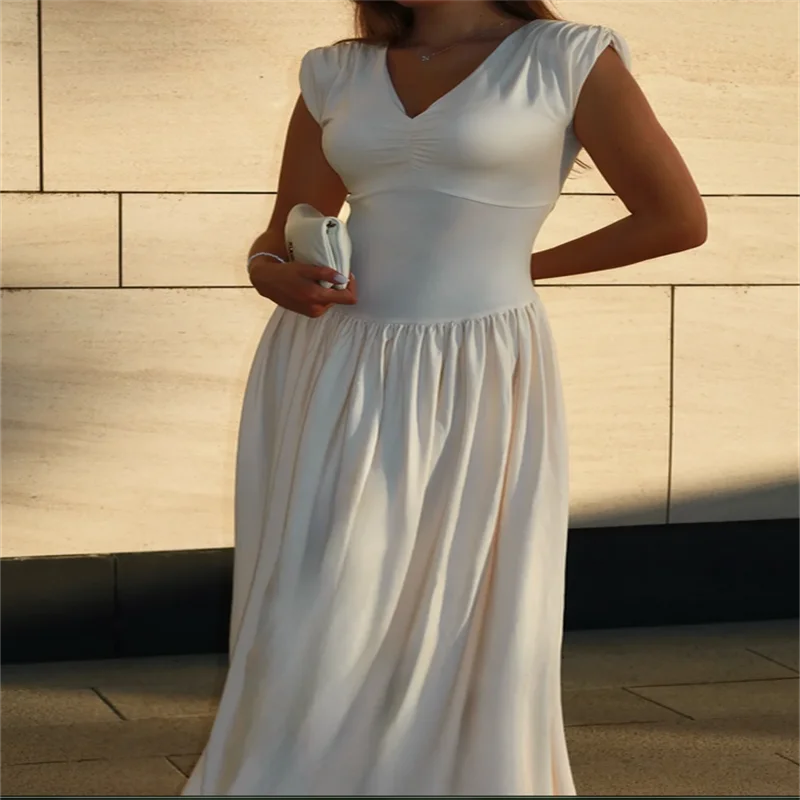 

Pleat V Neck Ivory Evening Dress Sleeveless Woman Customized Party Dress Floor Length Elegant New Formal 2025 Prom Gown Custom