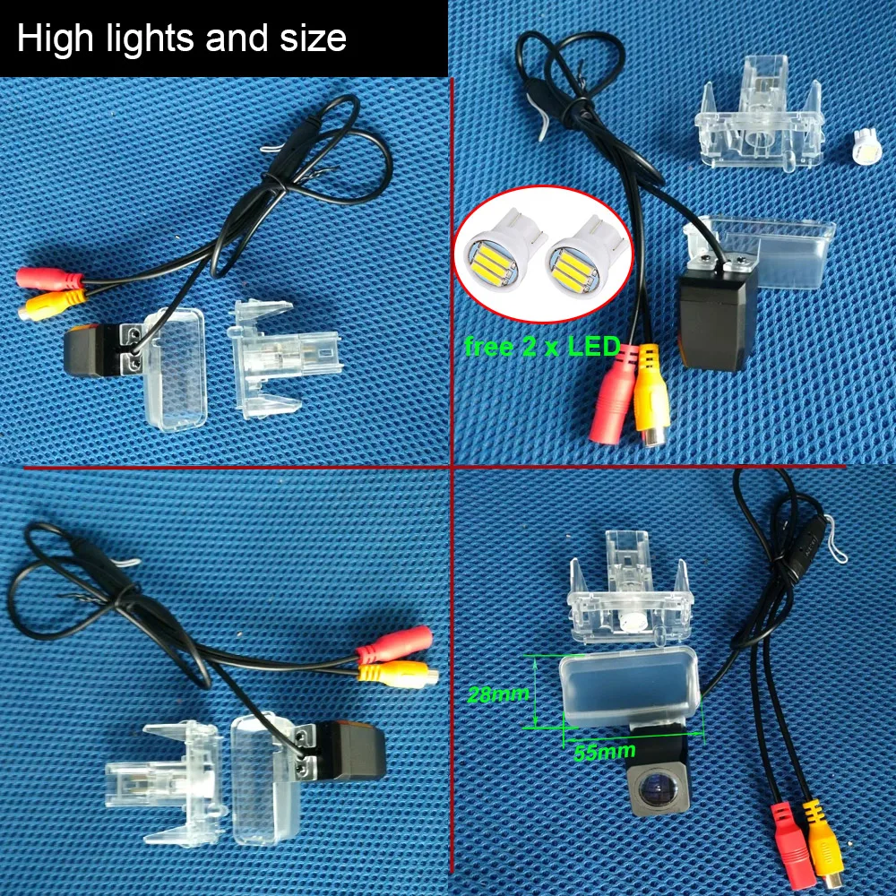 Car Reverse Backup Camera for Peugeot 206 206CC 207 207CC 207SW 306 306B 307 307CC 308 406 407 5008/Partner II/Expert  Send LED