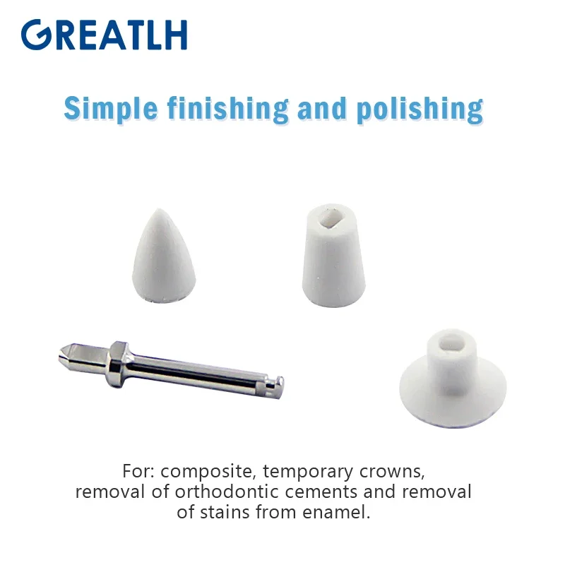 Dental Silicone Composite Polish Kit with Mandrel 3 Shape Polishing Head Dentistry Tool