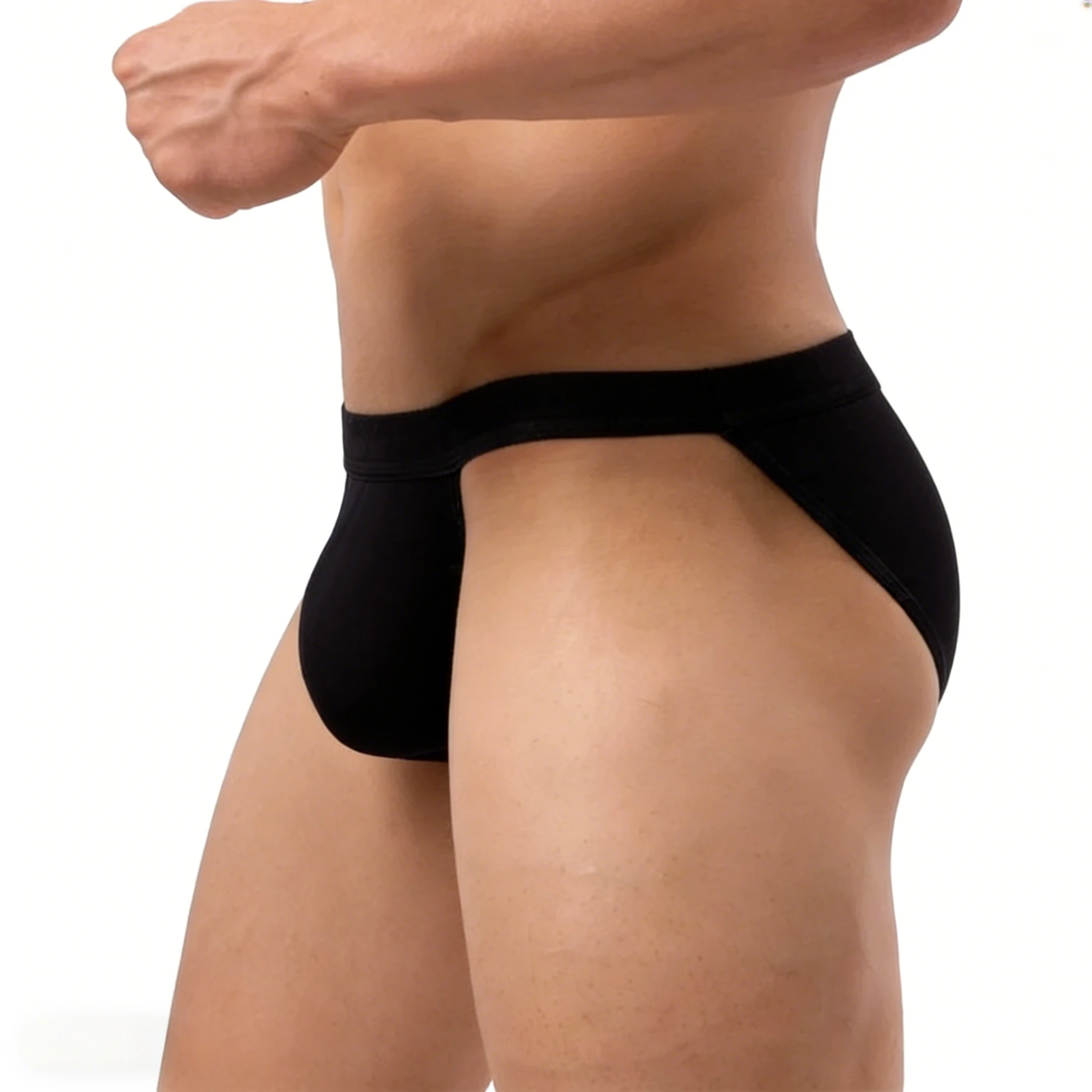 

Мужские трусы-стринги с контурным карманом из ледяного шелка, однотонные, из полиэстера, с низкой посадкой, дышащие, влагоотводящие, спортивные