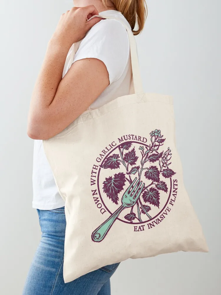 

Down with Garlic Mustard Tote Bag shopper bags for women tote bag men's Shopper bags for women