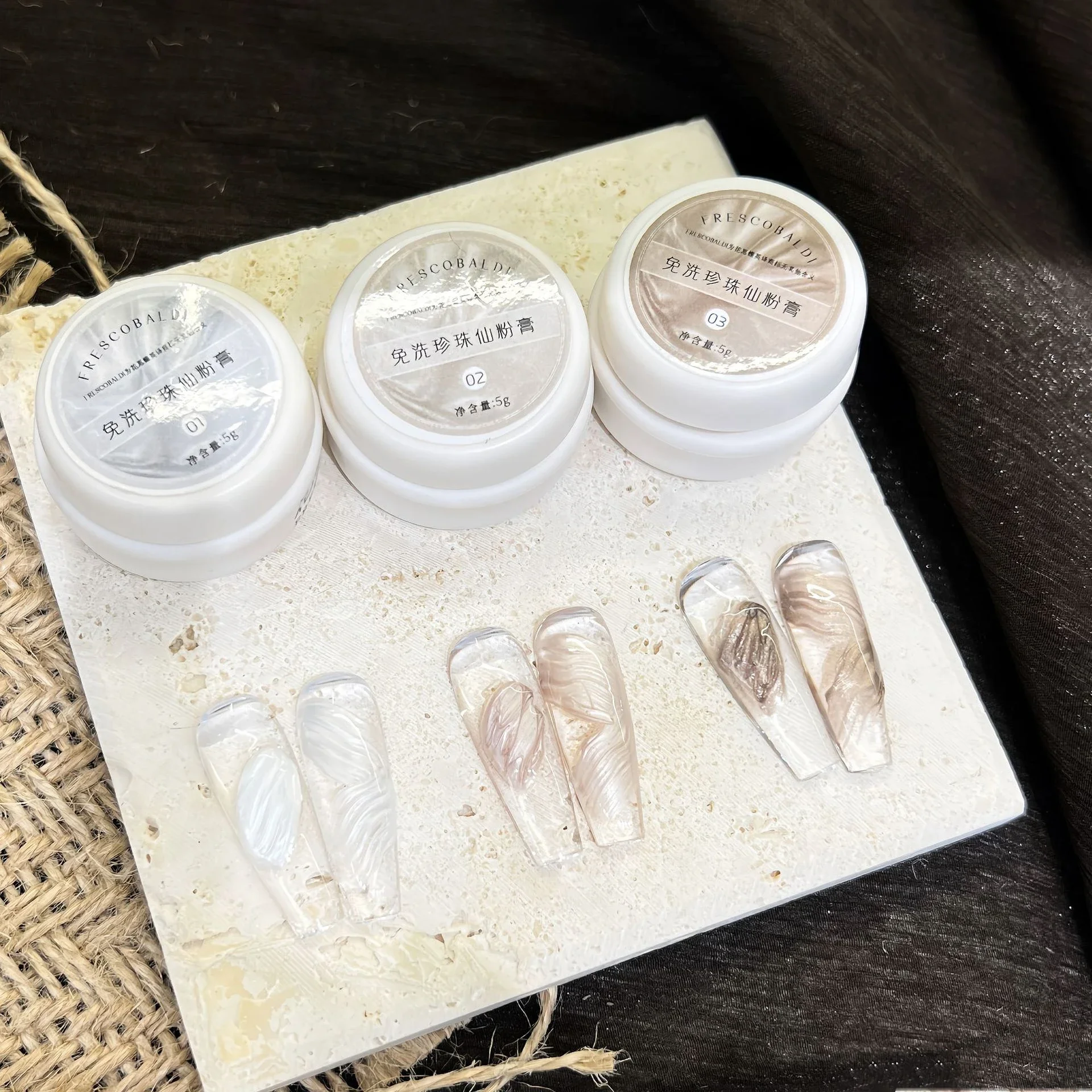 3 colori raso perla Texrure pittura smalto gel fata polvere crema popolarità broccato polvere a stato solido solido nail art manicure