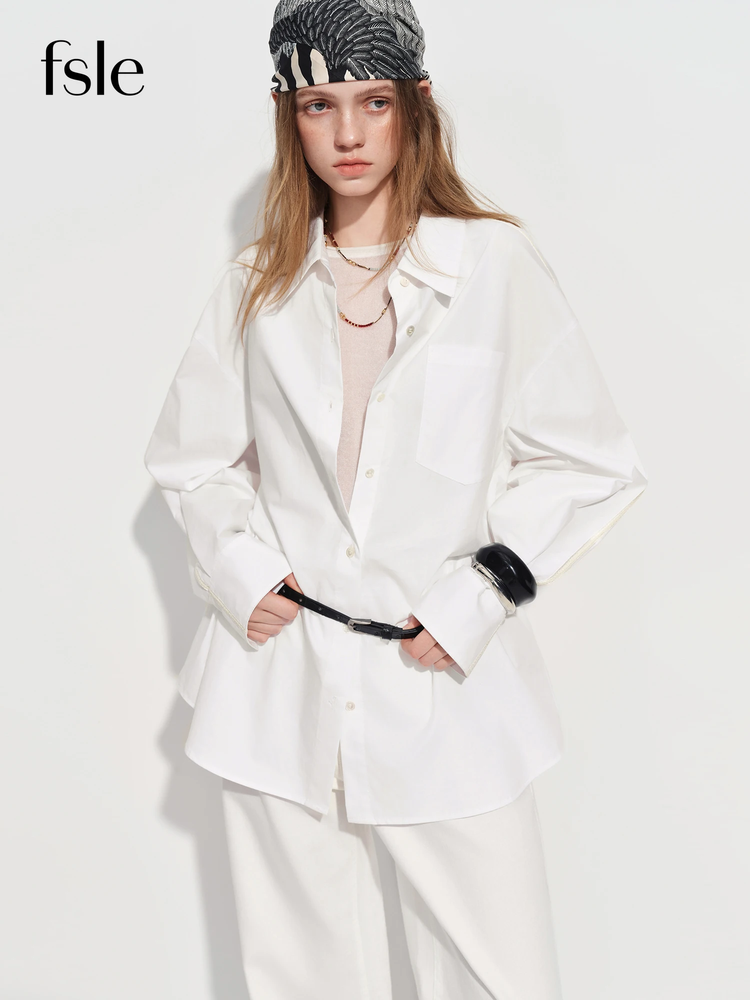 Premium Women's French Cotton Oversized Long Sleeve Shirt