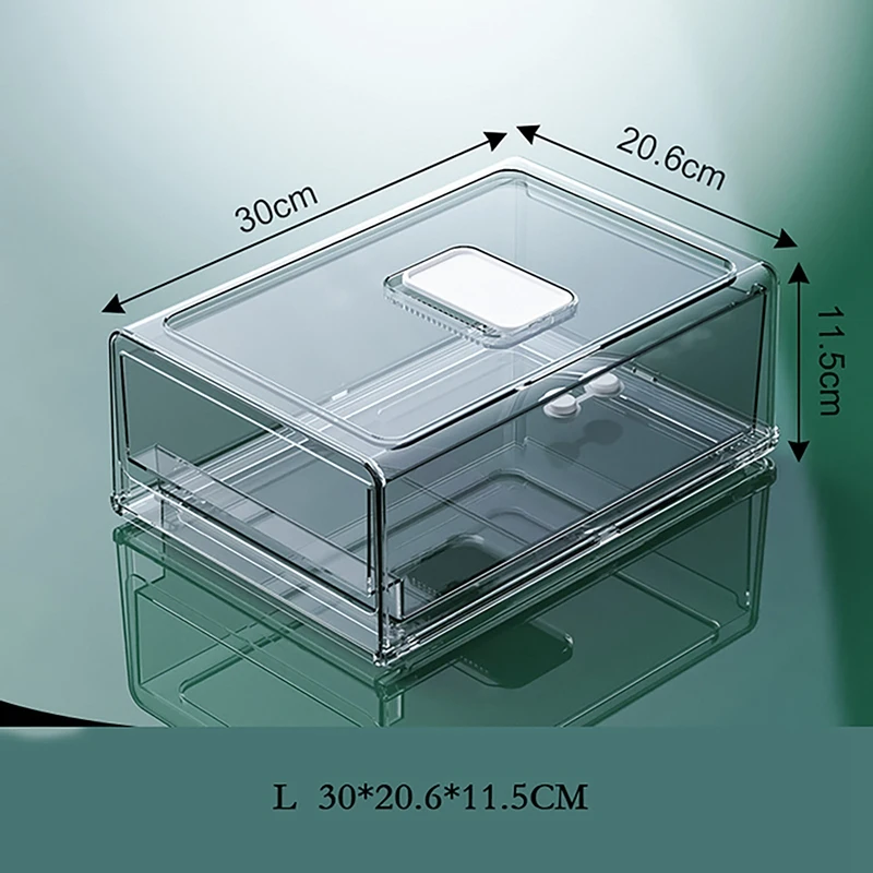 

Drawer Refrigerator Storage Box Fruit Transparent Organizer Bins Vegetable Meat Freezer Fridge Stackable Kitchen Items