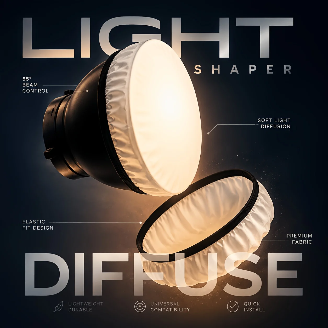 1pc/2pcs Flash Lampshade, Circular Cloth Cover, Photography Lampshade, Standard Cover, Suitable for Small Lighting Fixtures