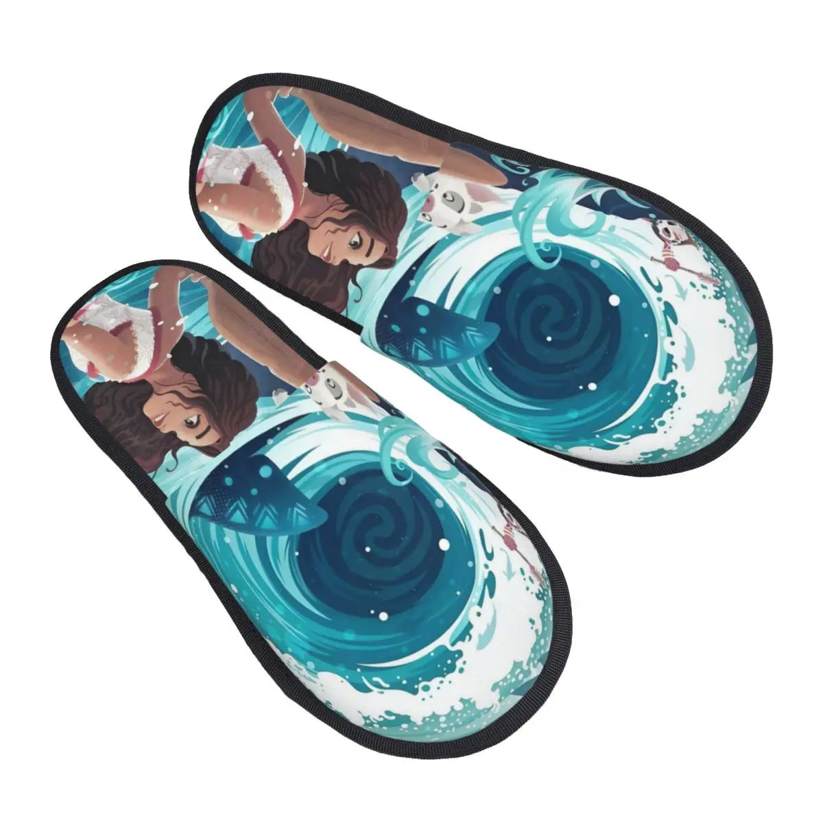 

Удобные тапочки Moana на заказ с эффектом памяти, женские тапочки из пены для музыкальных приключений, спа-домашняя обувь