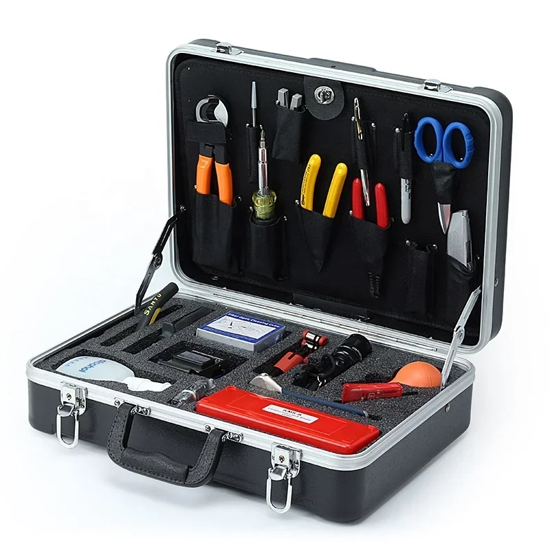 433X330X130MM Universal FTTH Fiber Optic Tool Kit Set Box