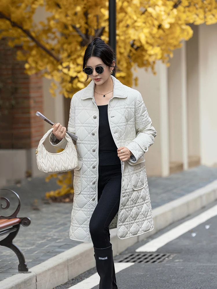 

Briti Sle Autumn Winter Women's Faionable Versatile Mid-Length Simple Color Warm Thermal Cotton Jaet Coat