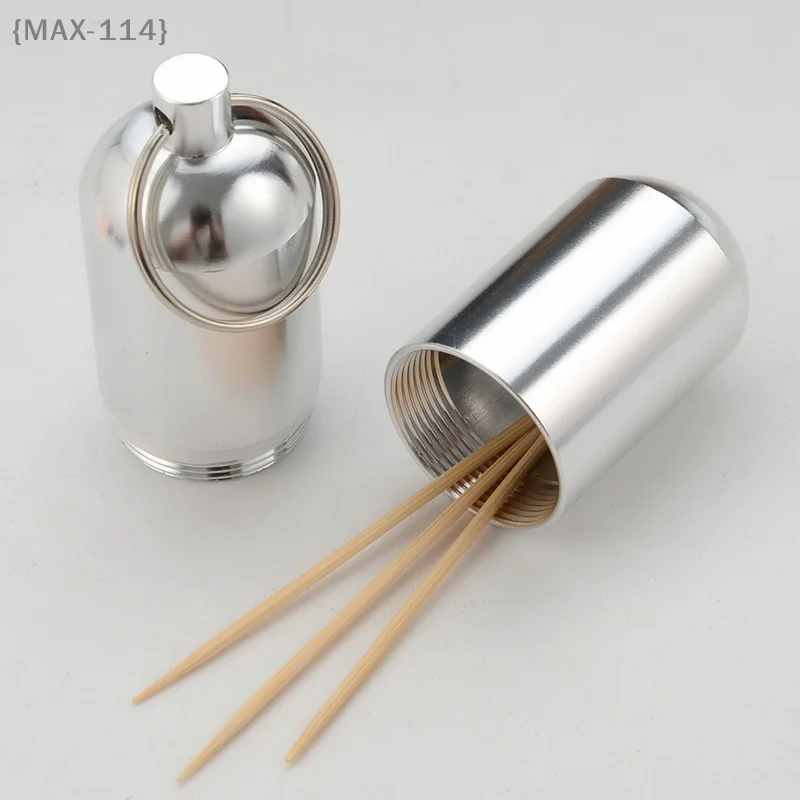 【Ja】Waterproof Aluminum Pill & Toothpick Box - Portable Keychain Container for Travel, Camping & Daily Healthcare