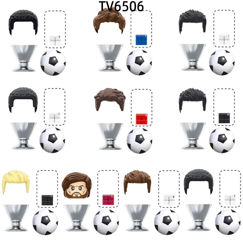 

The Famous Football player Star Number 5 7 9 10 11 8 Model Blocks MOC Bricks Set Gifts Toys For Children TV6506