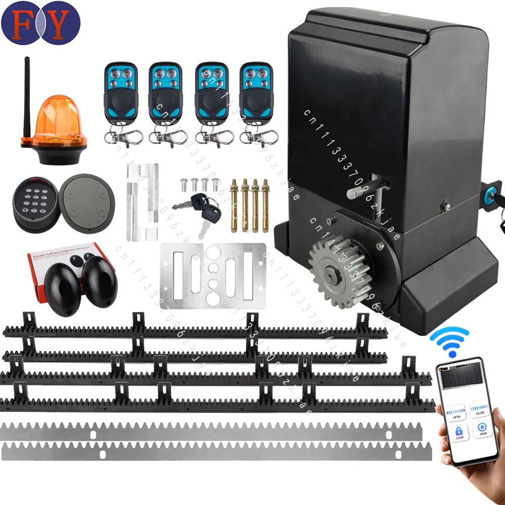 Manufacturer's Spring Limit Sliding Gate Opener Kit 450kg To 2000kg Aluminum Door Operator System