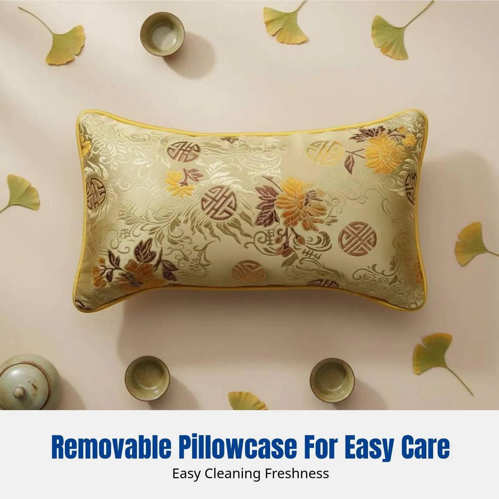 Removable Cover Silk Pulse Pillow Cushion for Chinese Medicine Doctor Wrist Exam Tool with Pearl Cotton Fill