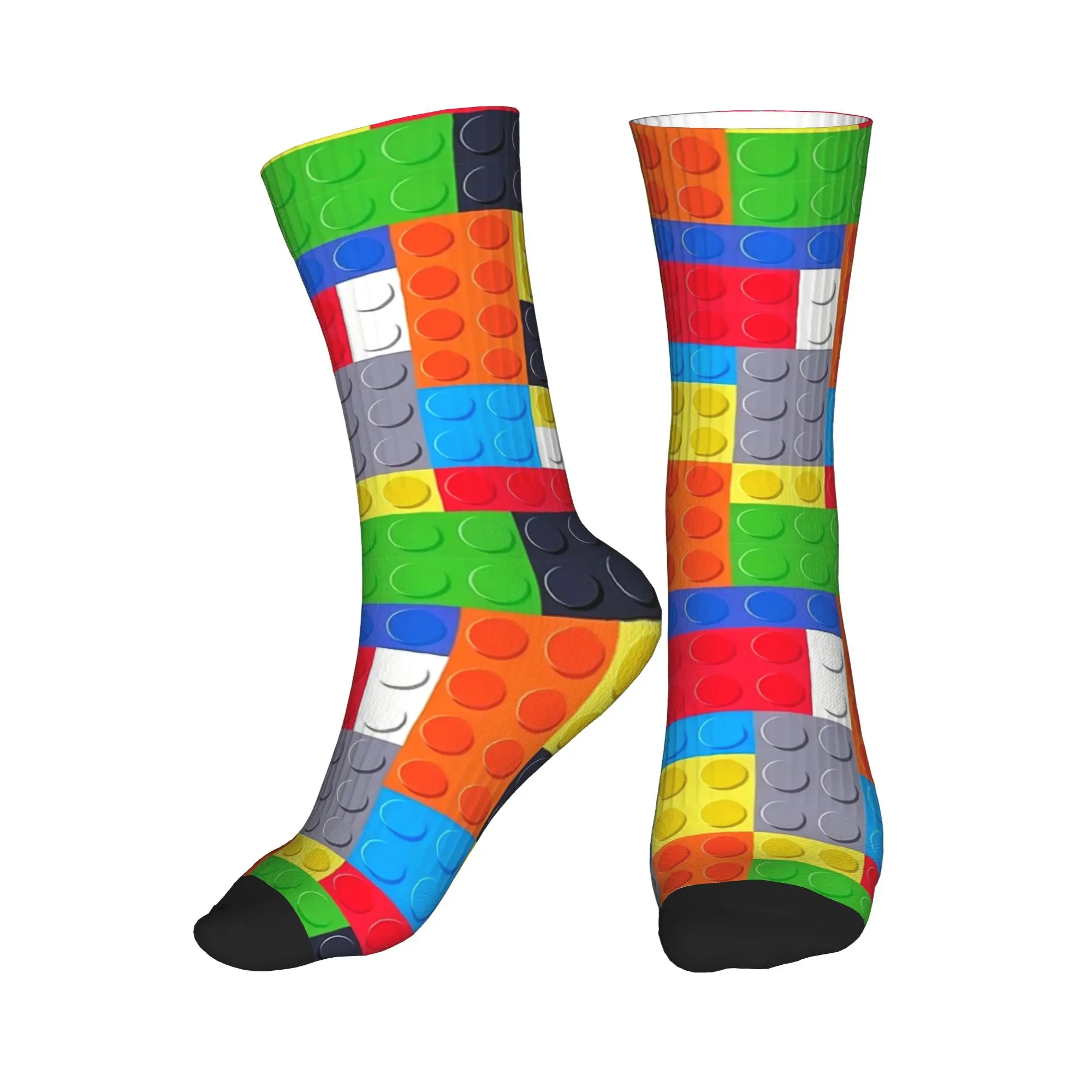 Teal Gradient Building Blocks Pattern Socks Design Stockings Non Slip  Men Socks Soft Breathable Winter Running Sports Socks