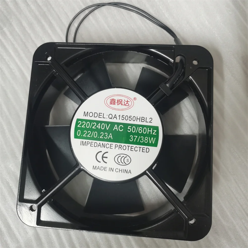 QA15050HBL2 AC Axial Cooling Fan 220V 240V 38W 150x150x50mm Industrial Ventilation Fan Impedance Protected