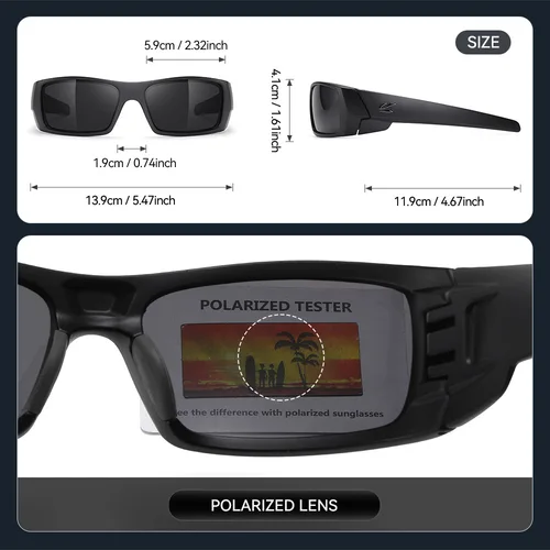 Imagen 2 del producto Gafas de Sol de Pesca para Hombre KAENON, Totalmente Negras, con Caja Original, Novedades 2026, Gafas de Moda Más Vendidas, Protección UV400