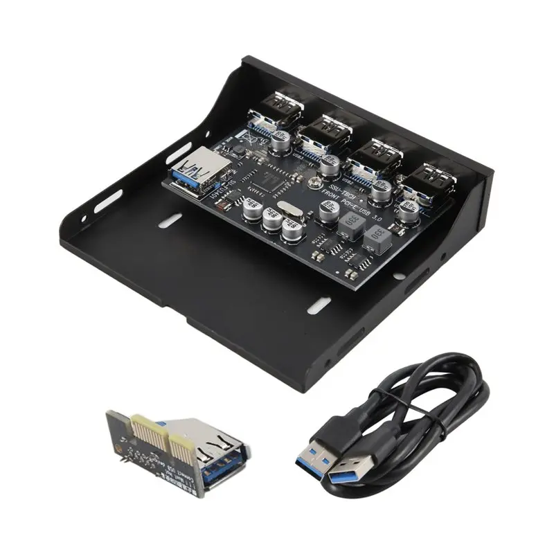 ABRI-PCI-E To USB 3.0 PC Front Panel USB Expansion Card PCIE USB Adapter 3.5 Inch Floppy Front Panel Bracket PCI-E X1 Riser
