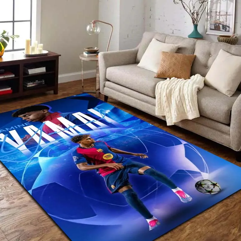 Tapis imprimé en 3D Lamine Y-Yamal Football Star, doux, antidérapant, lavable, pour chambre à coucher, salon, décoration pour fans de sport, cadeau pour garçons