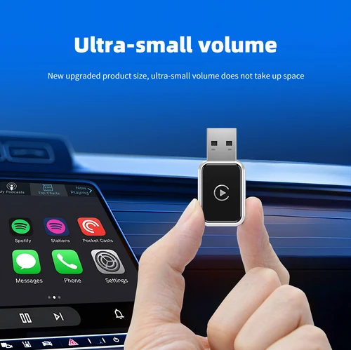 2025 Nuevo adaptador inalámbrico CarPlay y Android Auto: ultracompacto |   WiFi de 5 GHz y Bluetooth 5.0 |   Control por voz |   Para cable de fábrica