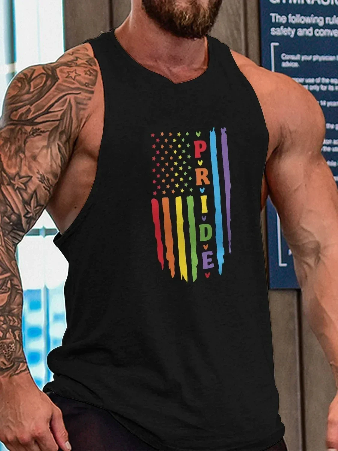 Men's LGTB Rainbow Flag Art Casual Tank Top 3D Printed Summer Tops