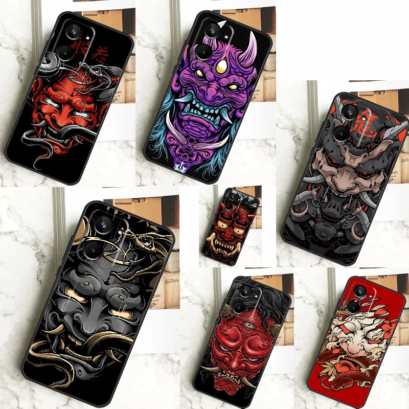 Japanese Hannya Mask For Realme 12 11 10 9 Pro Plus GT5 GT Neo 6 C55 C53 C51 C35 C33 C30 C25s C21Y C31 C67 Case