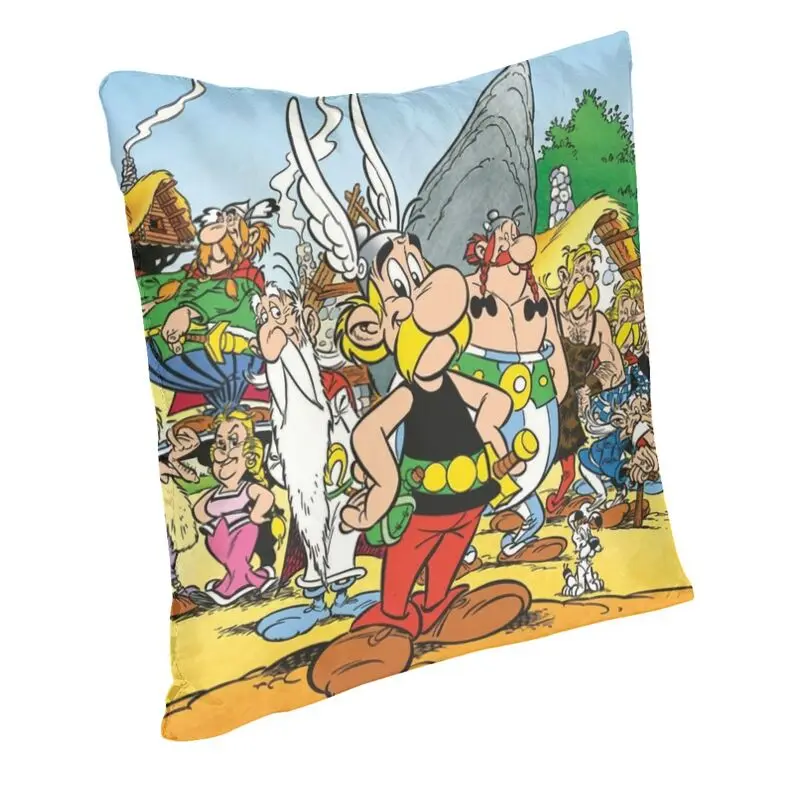 Fashion Anime Asterix And Obelix Throw Pillow Case 60*60cm for Sofa Getafix Cushion Cover Car Pillowcover Double-sided Printing