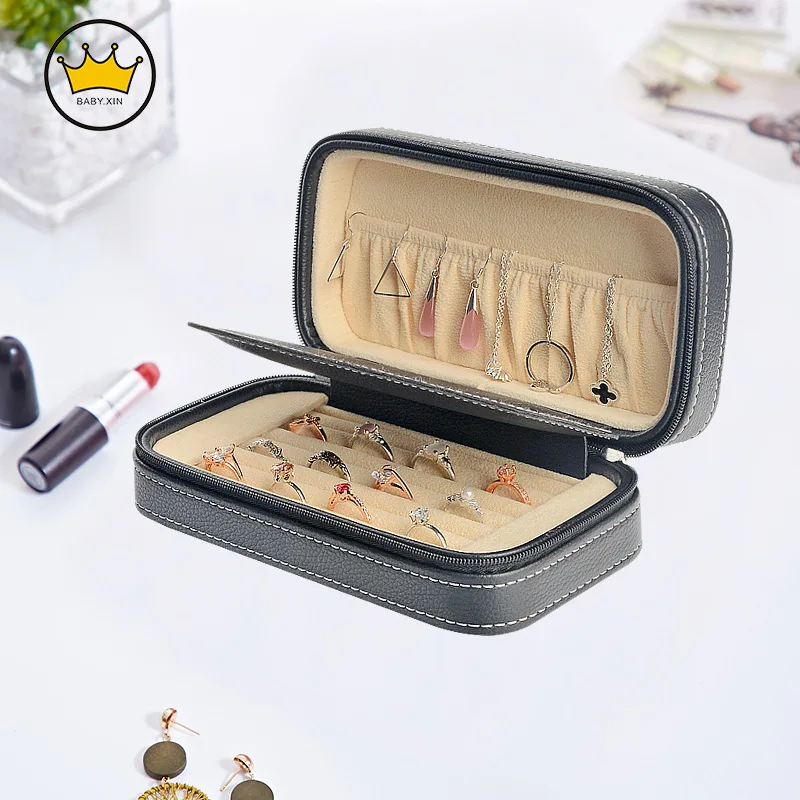 2 Layer Drawer Jewelry Box with Dividers Velvet Portable Travel Organizer for Rings Earrings Gift for Women (Multicolor)