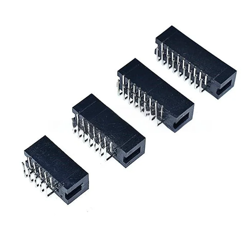 10PCS DC3 Simple Header Socket 2.54MM Pitch Straight Pins Bent Pins 6/8/10/14/16/20/26/30-40/50P