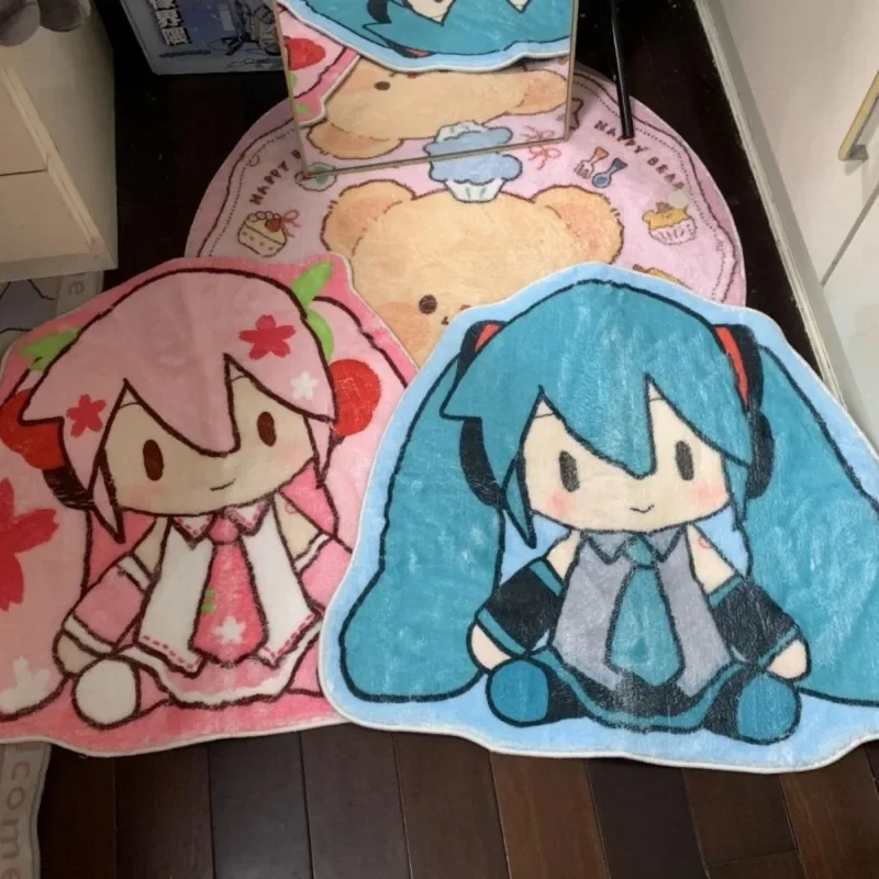 Cartoon Anime Hatsune Miku Carpet Short velvet Thick Bedroom, living room, door mat, bedside blanket