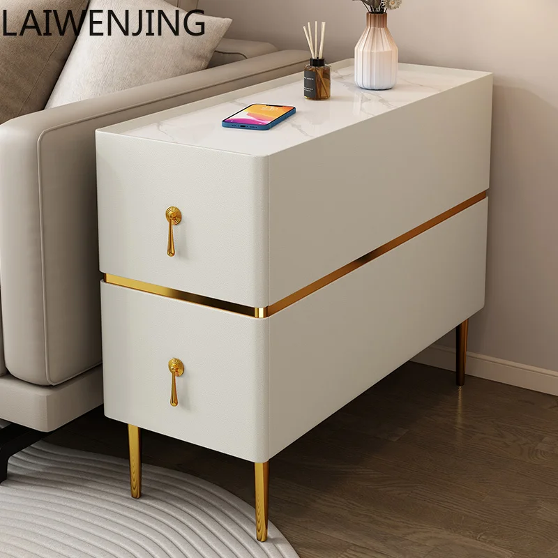 

SGF Italian light luxury rock slab sofa side cabinet modern simple side storage