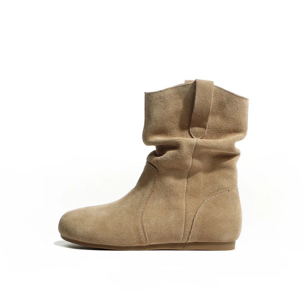 أحذية ريترو قصيرة للنساء 2025 الخريف/الشتاء الغربية جولة رئيس قصيرة برميل Bockenstack الأحذية #5